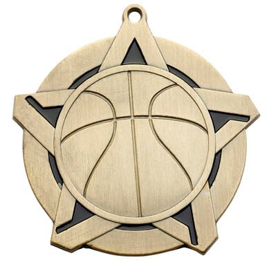 Super Star Basketball Themed Medal - AndersonTrophy.com