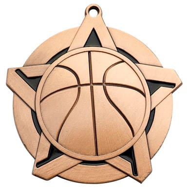 Super Star Basketball Themed Medal - AndersonTrophy.com