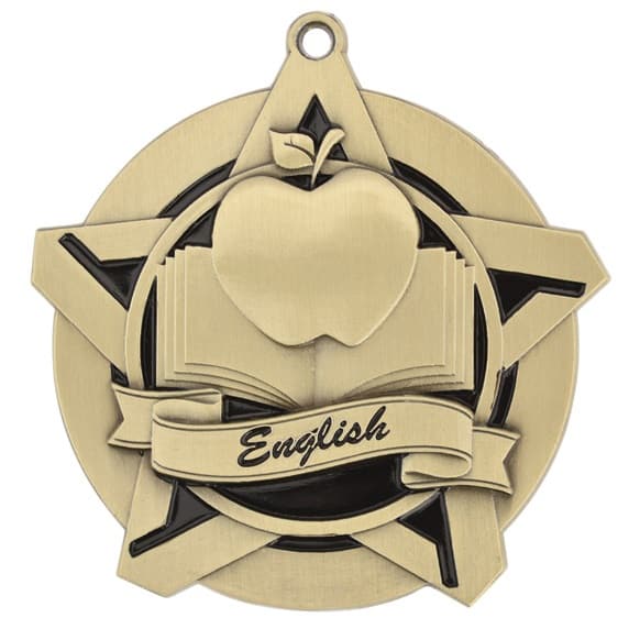 Super Star English Language Themed Medal - AndersonTrophy.com