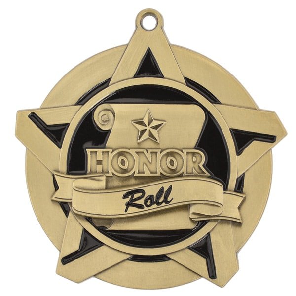 Super Star Honor Roll Themed Medal - AndersonTrophy.com