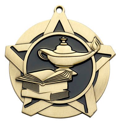 Super Star Lamp of Knowledge Themed Medal - AndersonTrophy.com