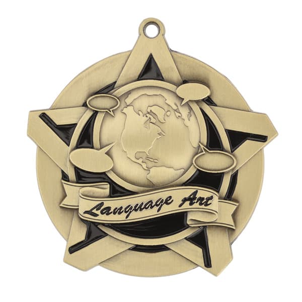 Super Star Language Arts Themed Medal - AndersonTrophy.com