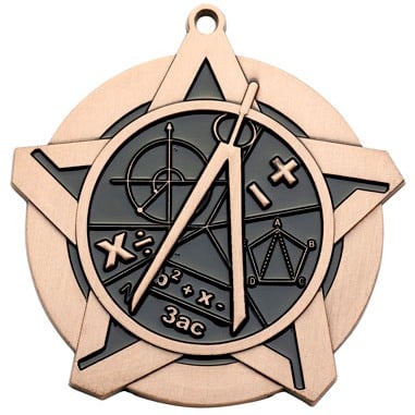 Super Star Math Themed Medal - AndersonTrophy.com