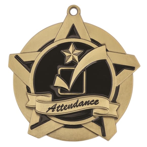 Super Star Perfect Attendance Themed Medal - AndersonTrophy.com