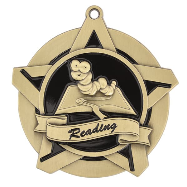 Super Star Reading Themed Medal - AndersonTrophy.com