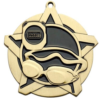 Super Star Swim Themed Medal - AndersonTrophy.com