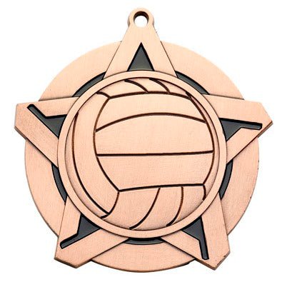 Super Star Volleyball Themed Medal - AndersonTrophy.com