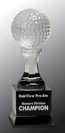 Tee It Up Series Golf Tee Series Crystal Award on Black Base - AndersonTrophy.com
