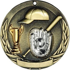 Tri-Colored Baseball Themed Medals - AndersonTrophy.com