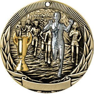 Tri-Colored Cross Country Themed Medals - AndersonTrophy.com