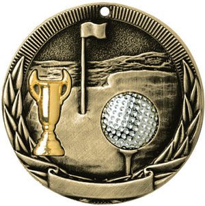 Tri-Colored Golf Themed Medals - AndersonTrophy.com