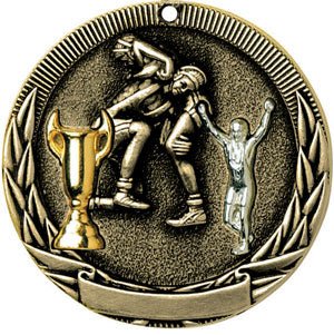 Tri-Colored Wrestling Themed Medals - AndersonTrophy.com