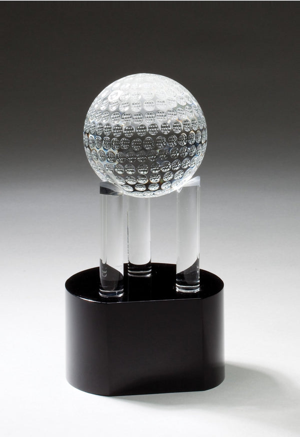 Trident Towering Golf Ball Crystal Award - AndersonTrophy.com