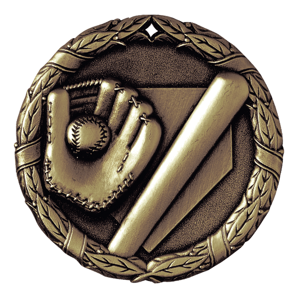 XR Wreath Baseball Glove & Bat Medals - AndersonTrophy.com