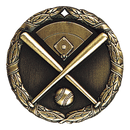 XR Wreath Crossed Bats Baseball Themed Medals - AndersonTrophy.com