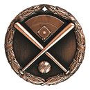 XR Wreath Crossed Bats Baseball Themed Medals - AndersonTrophy.com