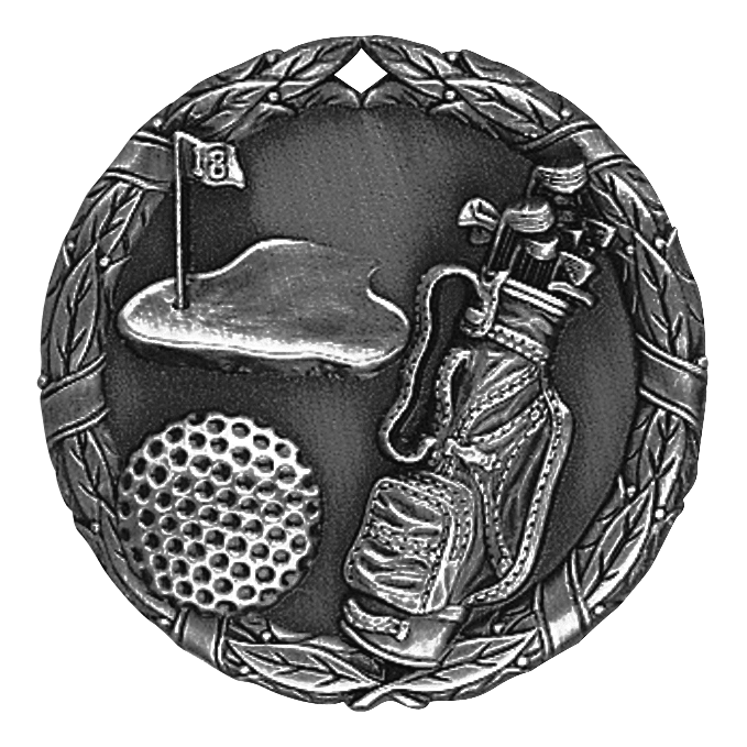 XR Wreath Golf Themed Medals - AndersonTrophy.com