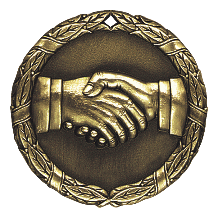 XR Wreath Hand Shake Themed Medals - AndersonTrophy.com
