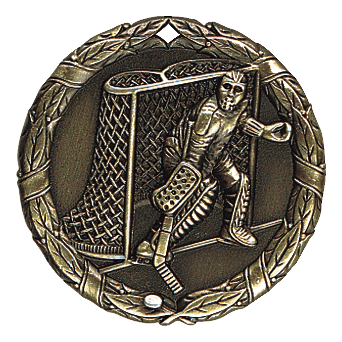 XR Wreath Hockey Goalkeeper Themed Medals - AndersonTrophy.com