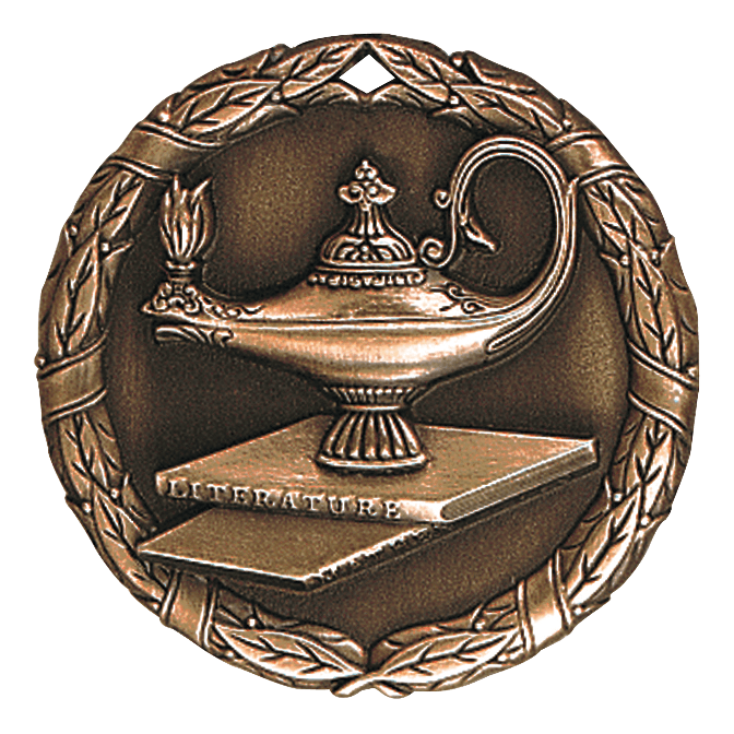 XR Wreath Lamp of Knowledge Themed Medals - AndersonTrophy.com