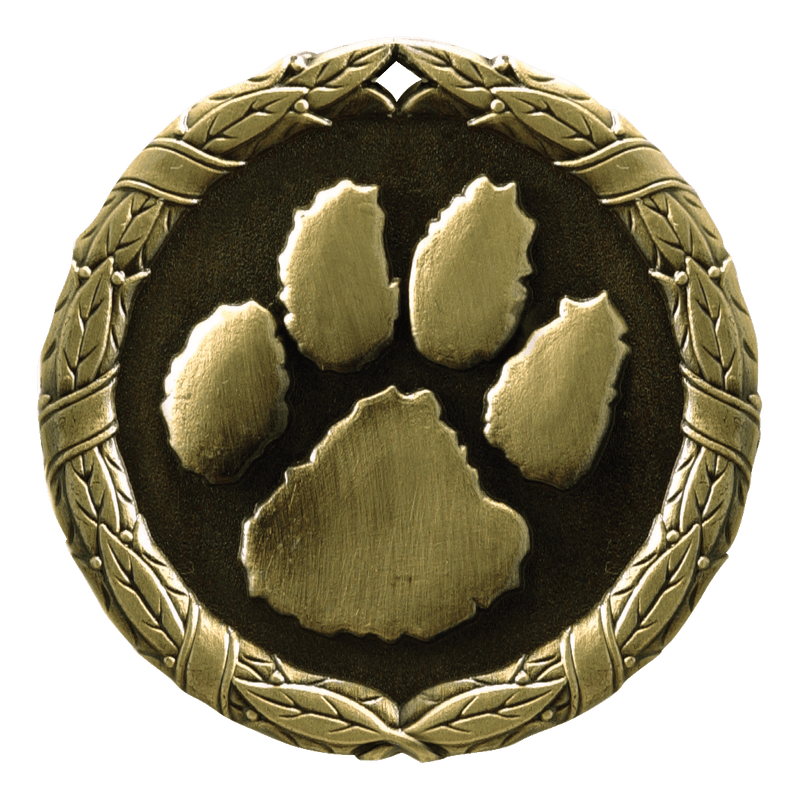 XR Wreath Paw Print Medals - AndersonTrophy.com