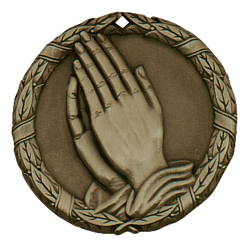 XR Wreath Praying Hands Themed Medals - AndersonTrophy.com