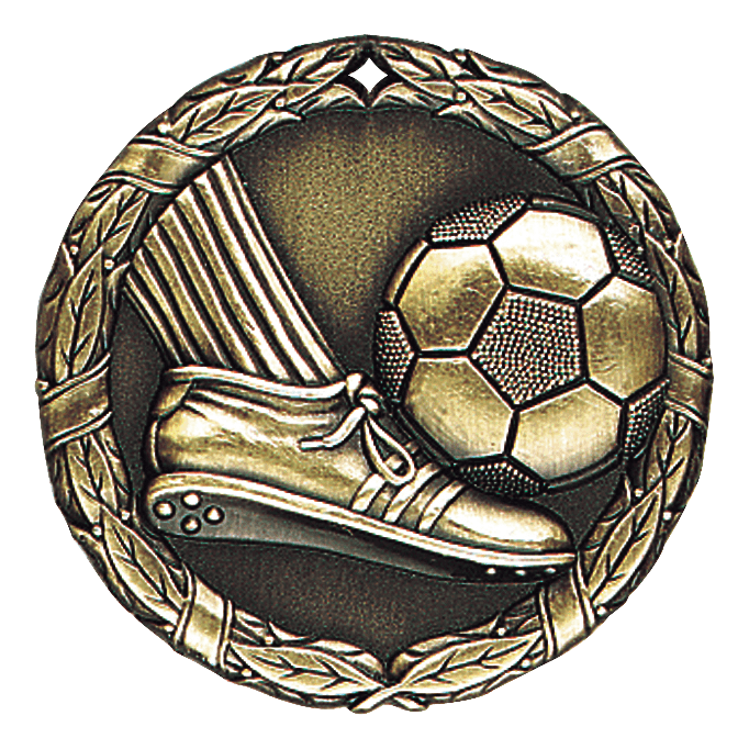 XR Wreath Soccer Kick Themed Medals - AndersonTrophy.com