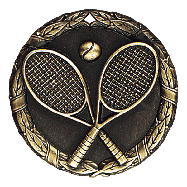 XR Wreath Tennis Themed Medals - AndersonTrophy.com