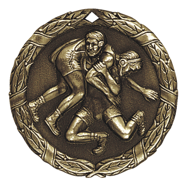 XR Wreath Wrestling Themed Medals - AndersonTrophy.com
